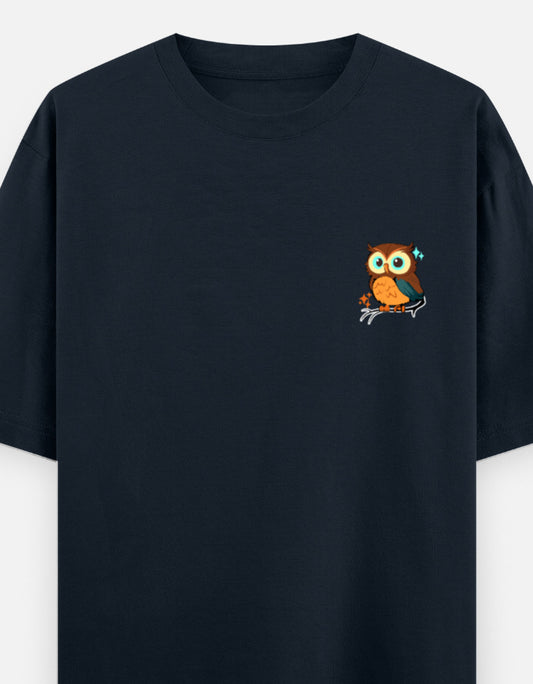 Navy Blue – Owl Spirit Animal Oversized Tee