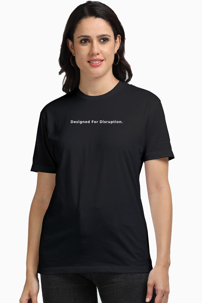 Designed For Disruption oversized t-shirt front pocket print — premium drop-shoulder unisex tee | StyleUp.Today
