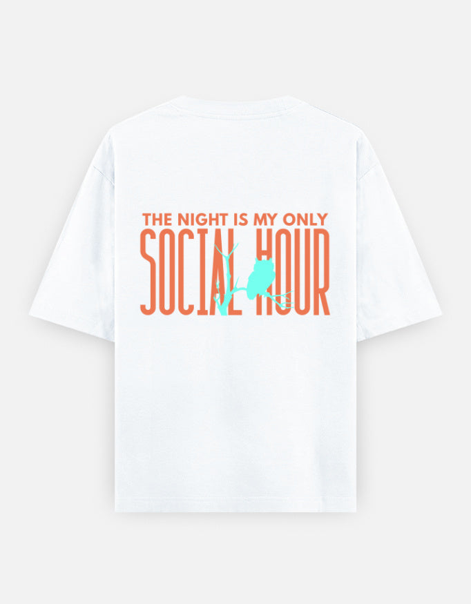 White – Owl Spirit Animal Oversized Tee