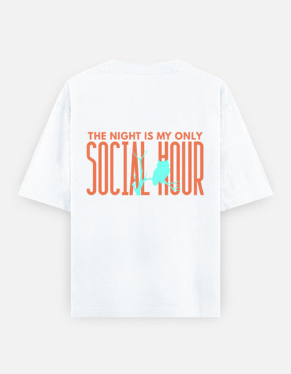 White – Owl Spirit Animal Oversized Tee