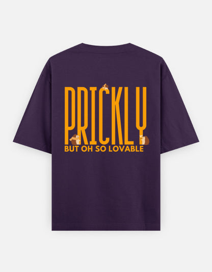 Prickly But Lovable oversized t-shirt back design — Prickly But Oh So Lovable — Purple unisex cotton tee | StyleUp.Today