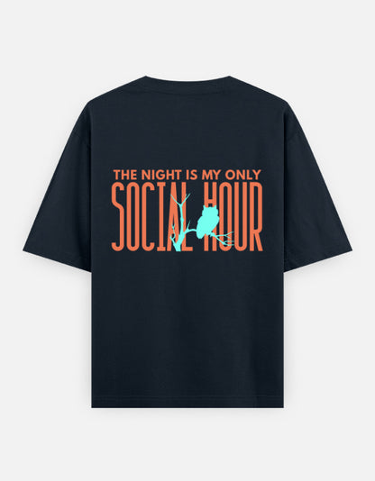 Navy Blue – Owl Spirit Animal Oversized Tee