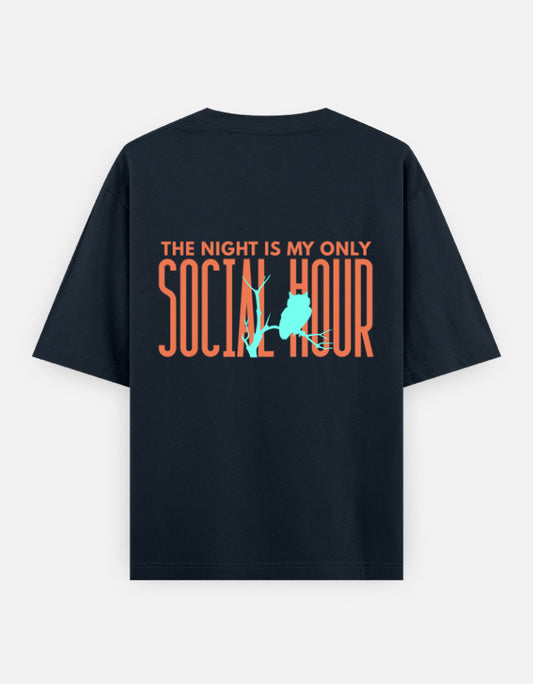 Navy Blue – Owl Spirit Animal Oversized Tee