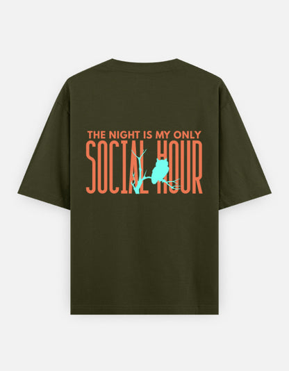 Olive Green – Owl Spirit Animal Oversized Tee