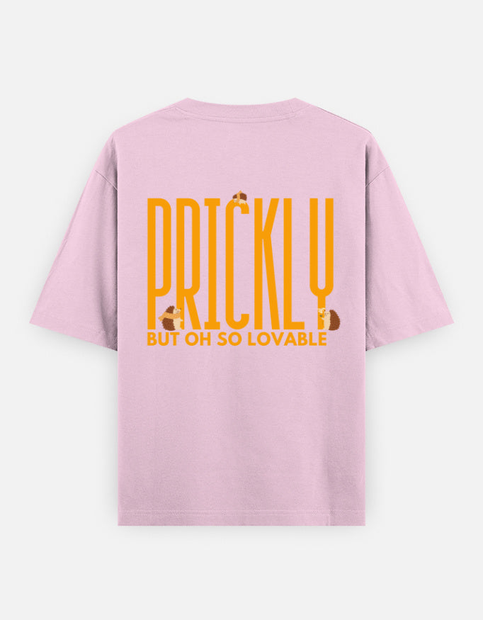 Prickly But Lovable oversized t-shirt back design — Prickly But Oh So Lovable — Light Baby Pink unisex cotton tee | StyleUp.Today