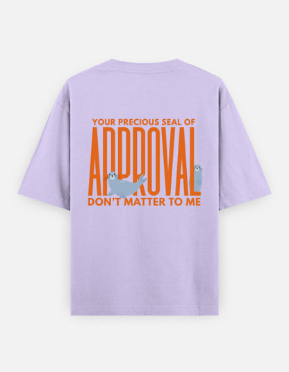 Seal Of Approval oversized t-shirt back design — Seal Of Approval — Lavender unisex cotton tee | StyleUp.Today