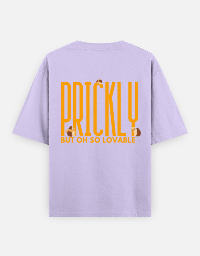Prickly But Lovable oversized t-shirt back design — Prickly But Oh So Lovable — Lavender unisex cotton tee | StyleUp.Today