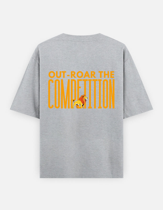 Grey Melange – Lion Spirit Animal Oversized Tee