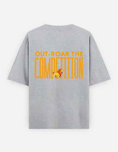 Grey Melange – Lion Spirit Animal Oversized Tee
