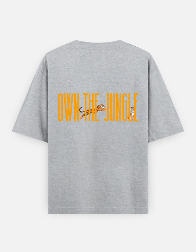 Grey Melange – Tiger Spirit Animal Oversized Tee