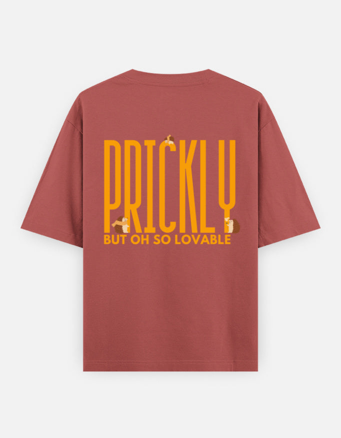 Prickly But Lovable oversized t-shirt back design — Prickly But Oh So Lovable — Coral unisex cotton tee | StyleUp.Today