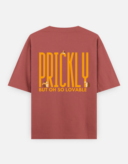 Prickly But Lovable oversized t-shirt back design — Prickly But Oh So Lovable — Coral unisex cotton tee | StyleUp.Today