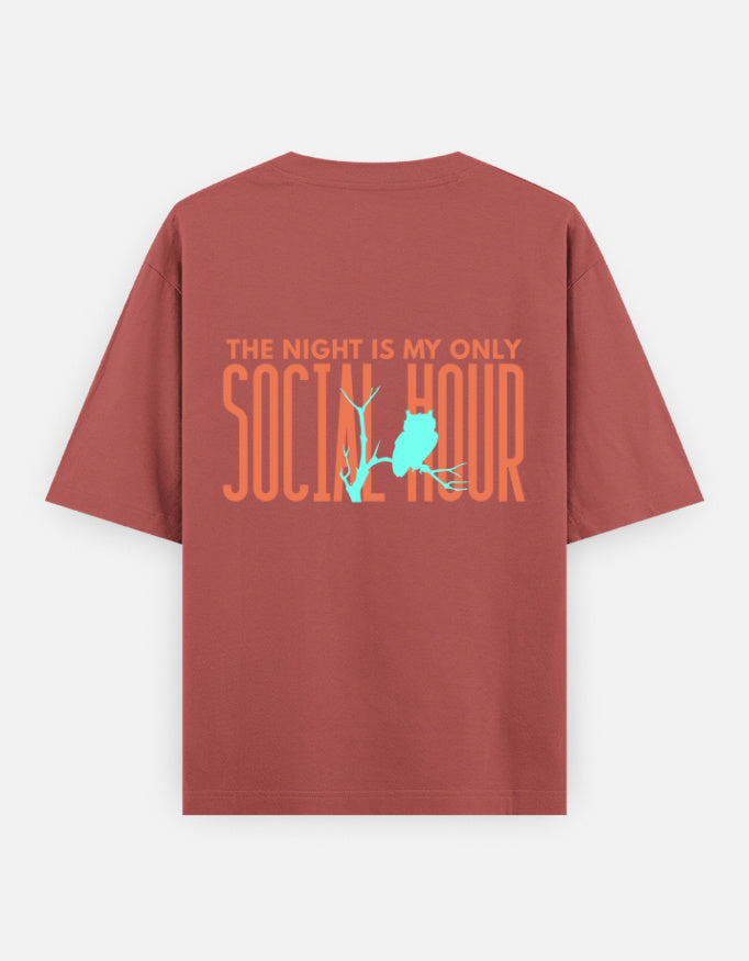 Coral – Owl Spirit Animal Oversized Tee
