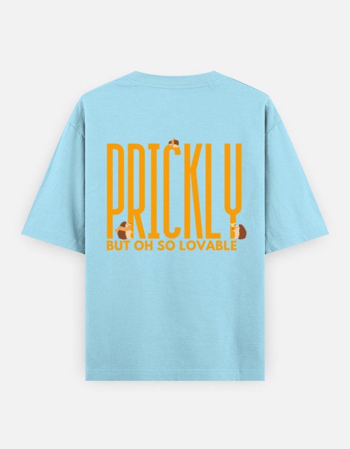 Prickly But Lovable oversized t-shirt back design — Prickly But Oh So Lovable — Baby Blue unisex cotton tee | StyleUp.Today