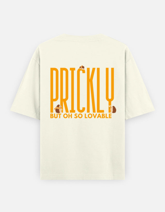 Prickly But Lovable oversized t-shirt back design — Prickly But Oh So Lovable — Off White unisex cotton tee | StyleUp.Today