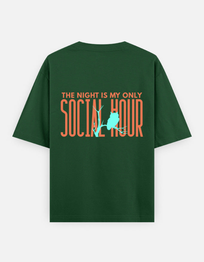 Bottle Green – Owl Spirit Animal Oversized Tee