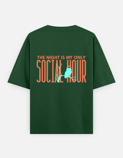 Bottle Green – Owl Spirit Animal Oversized Tee