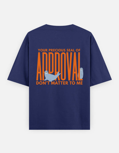 Seal Of Approval oversized t-shirt back design — Seal Of Approval — Royal Blue unisex cotton tee | StyleUp.Today