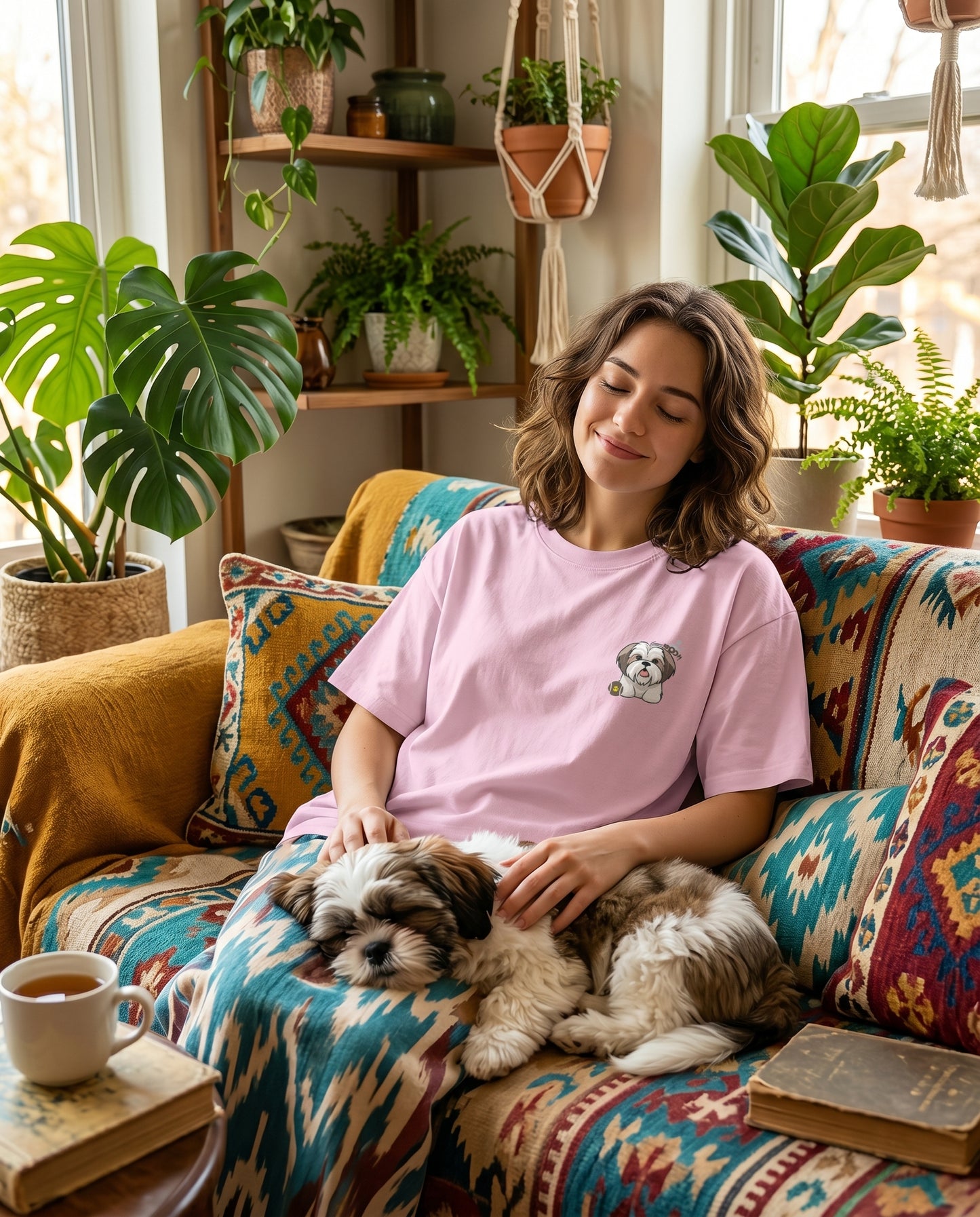 Sassy Shih Tzu oversized graphic tee worn in an Indian street-style setting — varies streetwear India | StyleUp.Today