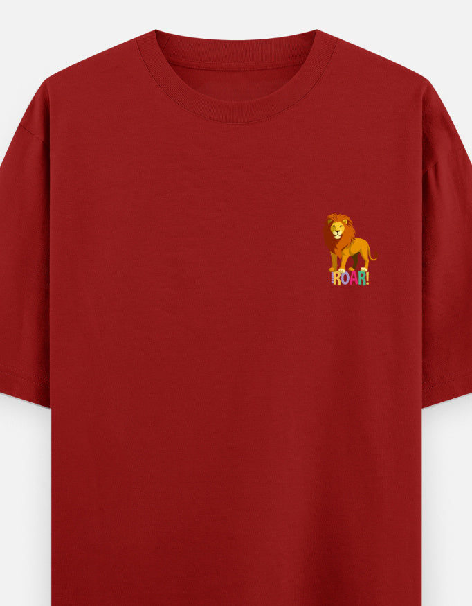 Red – Lion Spirit Animal Oversized Tee