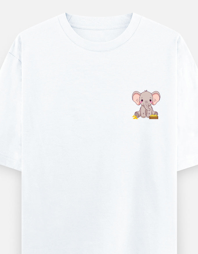 Ivory League oversized t-shirt front pocket print — White drop-shoulder unisex tee | StyleUp.Today
