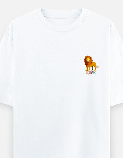 White – Lion Spirit Animal Oversized Tee