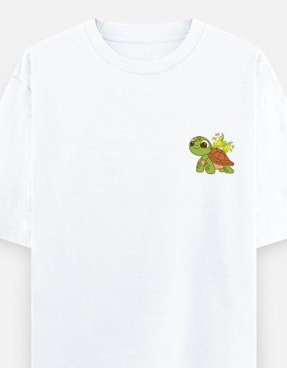 White – Tortoise Spirit Animal Oversized Tee