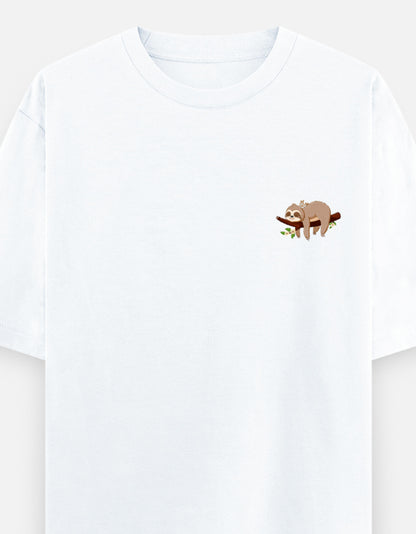 White – Sloth Spirit Animal Oversized Tee