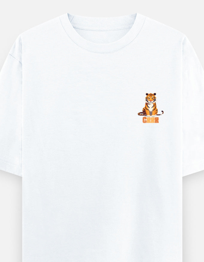 White – Tiger Spirit Animal Oversized Tee