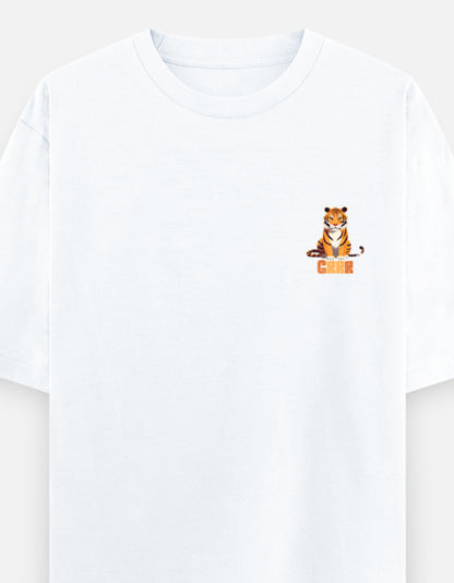White – Tiger Spirit Animal Oversized Tee
