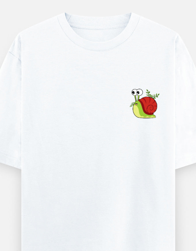 White – Snail Spirit Animal Oversized Tee