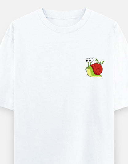 White – Snail Spirit Animal Oversized Tee