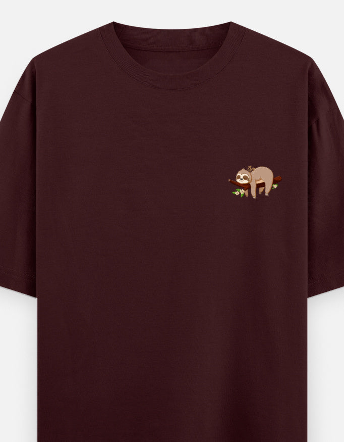 Maroon – Sloth Spirit Animal Oversized Tee