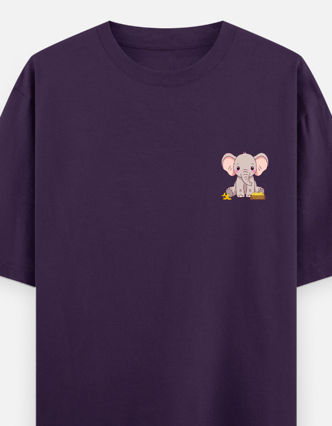 Ivory League oversized t-shirt front pocket print — Purple drop-shoulder unisex tee | StyleUp.Today
