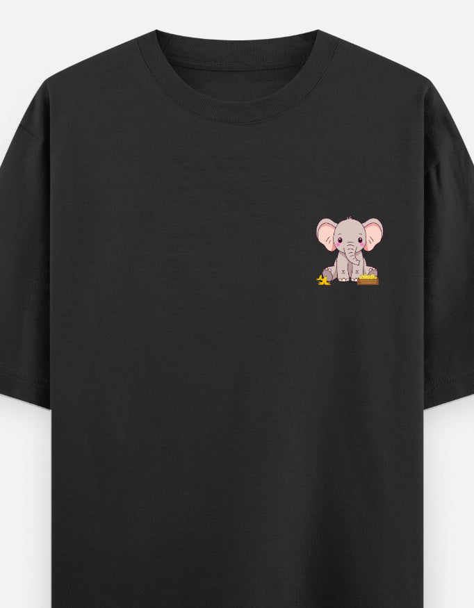 Ivory League oversized t-shirt front pocket print — Black drop-shoulder unisex tee | StyleUp.Today