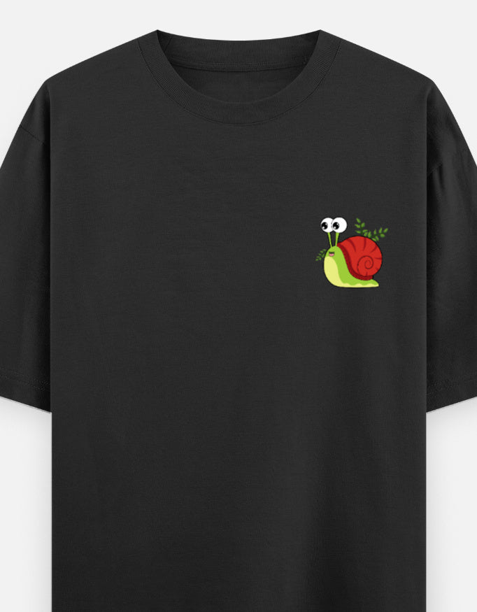 Black – Snail Spirit Animal Oversized Tee