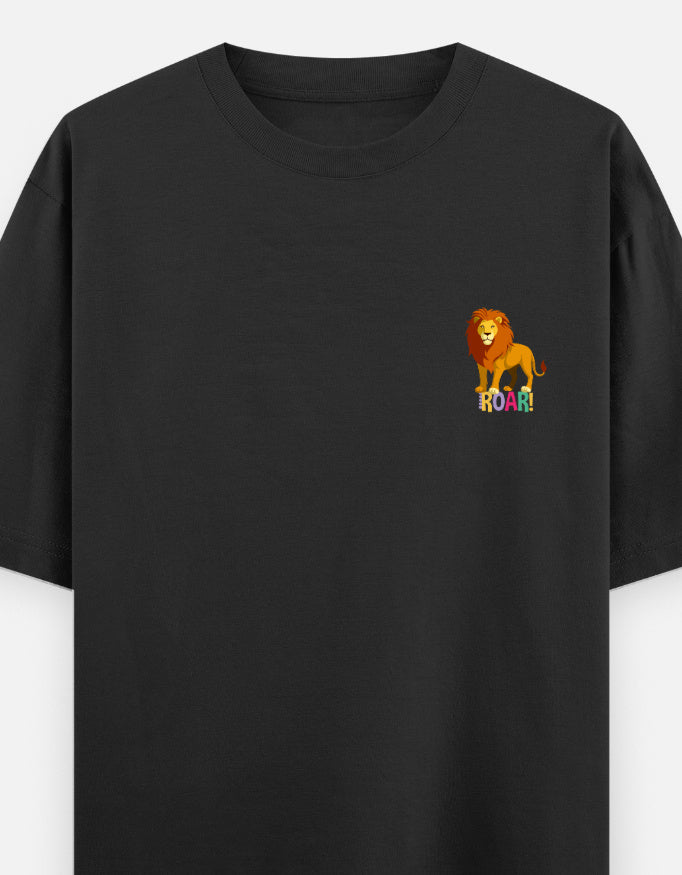 Black – Lion Spirit Animal Oversized Tee