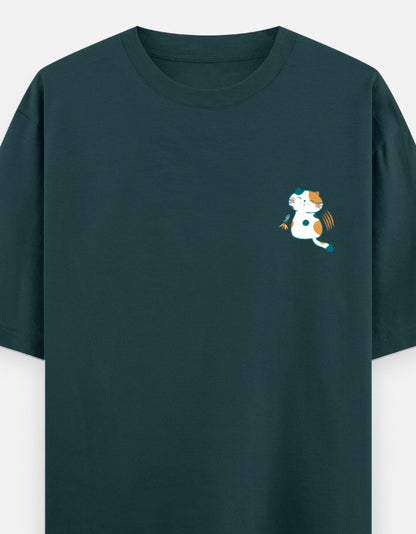 Petrol Blue – Cat Spirit Animal Oversized Tee