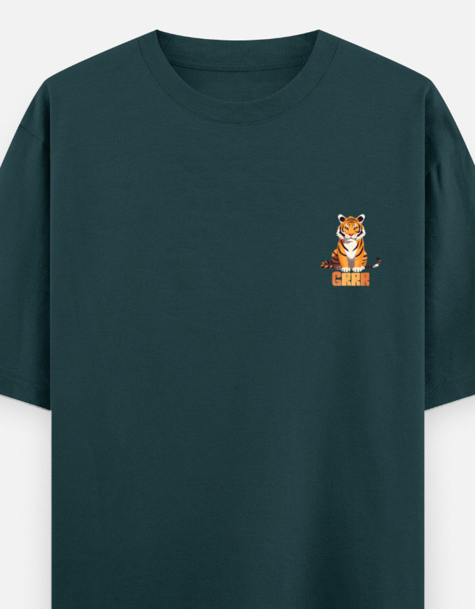Petrol Blue – Tiger Spirit Animal Oversized Tee