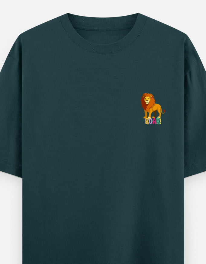 Petrol Blue – Lion Spirit Animal Oversized Tee