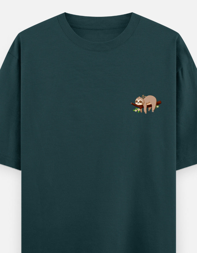 Petrol Blue – Sloth Spirit Animal Oversized Tee