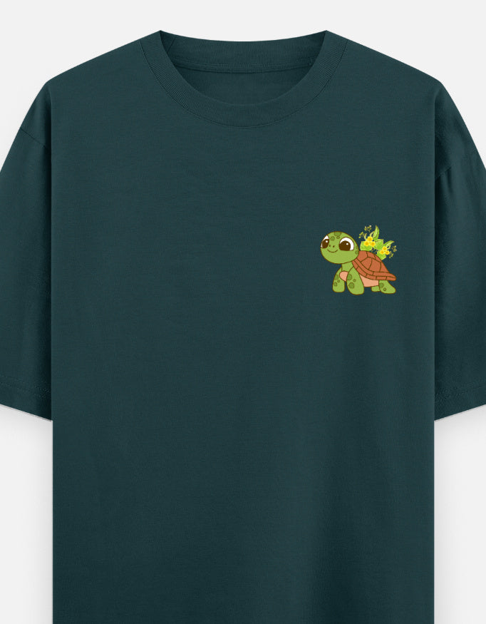 Petrol Blue – Tortoise Spirit Animal Oversized Tee