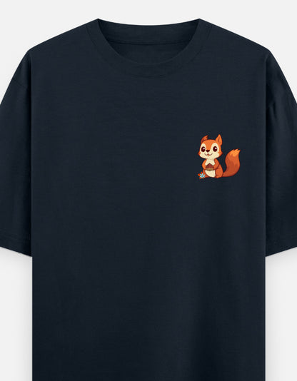 Navy Blue – Squirrel Spirit Animal Oversized Tee
