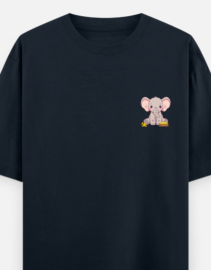 Ivory League oversized t-shirt front pocket print — Navy Blue drop-shoulder unisex tee | StyleUp.Today