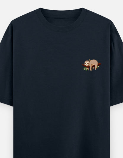 Navy Blue – Sloth Spirit Animal Oversized Tee
