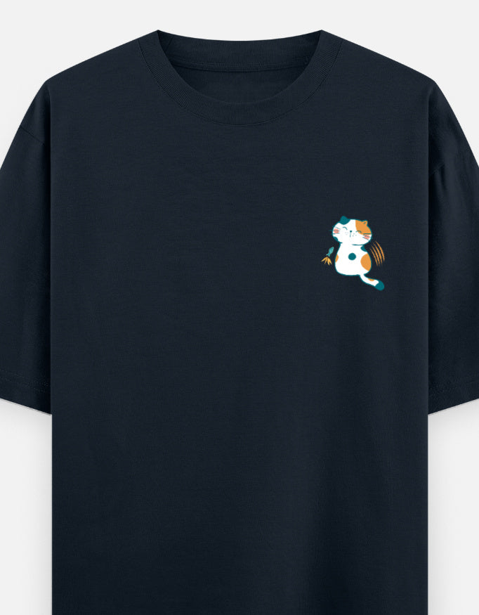 Navy Blue – Cat Spirit Animal Oversized Tee
