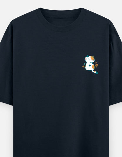 Navy Blue – Cat Spirit Animal Oversized Tee