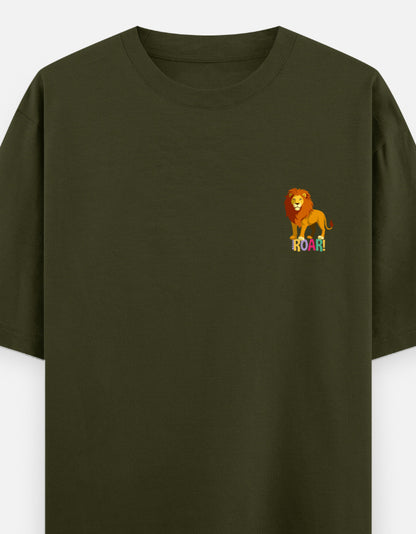 Olive Green – Lion Spirit Animal Oversized Tee