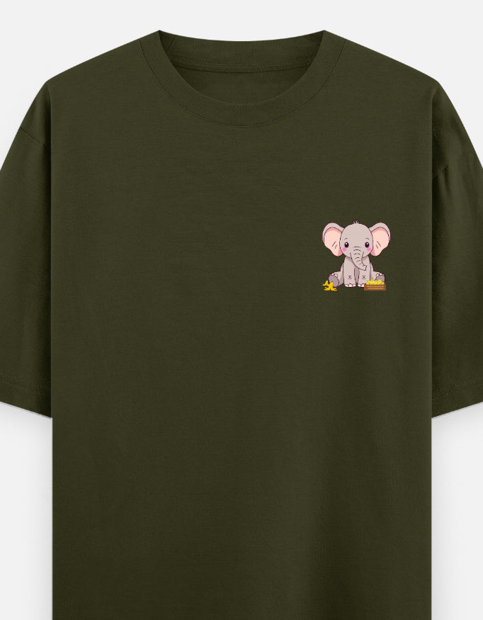 Ivory League oversized t-shirt front pocket print — Olive Green drop-shoulder unisex tee | StyleUp.Today