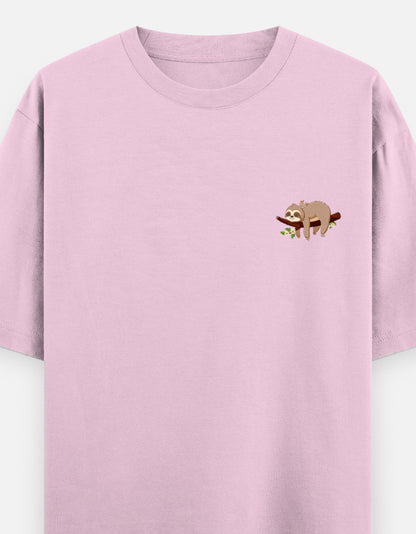 Light Baby Pink – Sloth Spirit Animal Oversized Tee